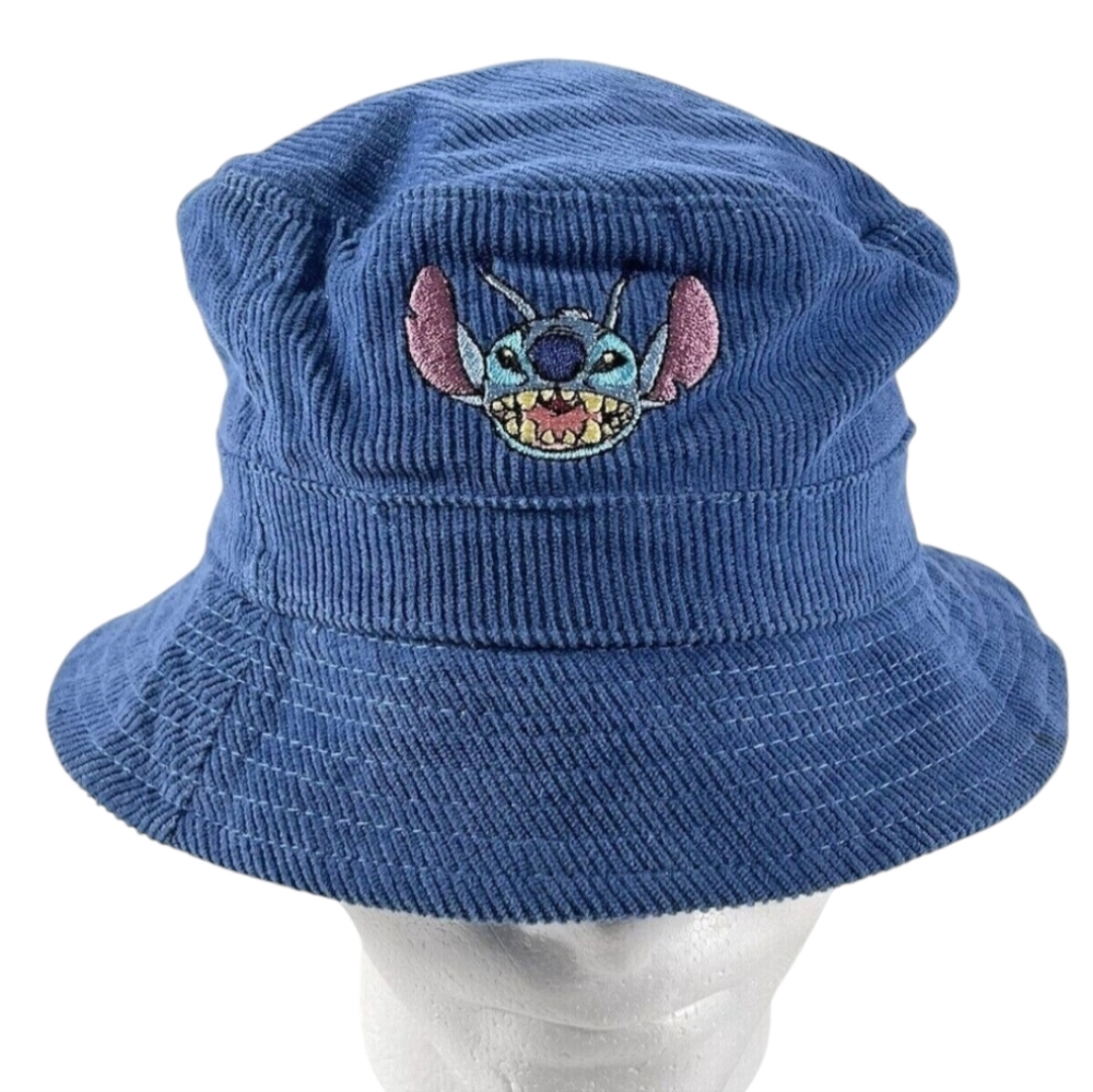 Disney Stitch Bucket Hat Blue Corduroy S/M